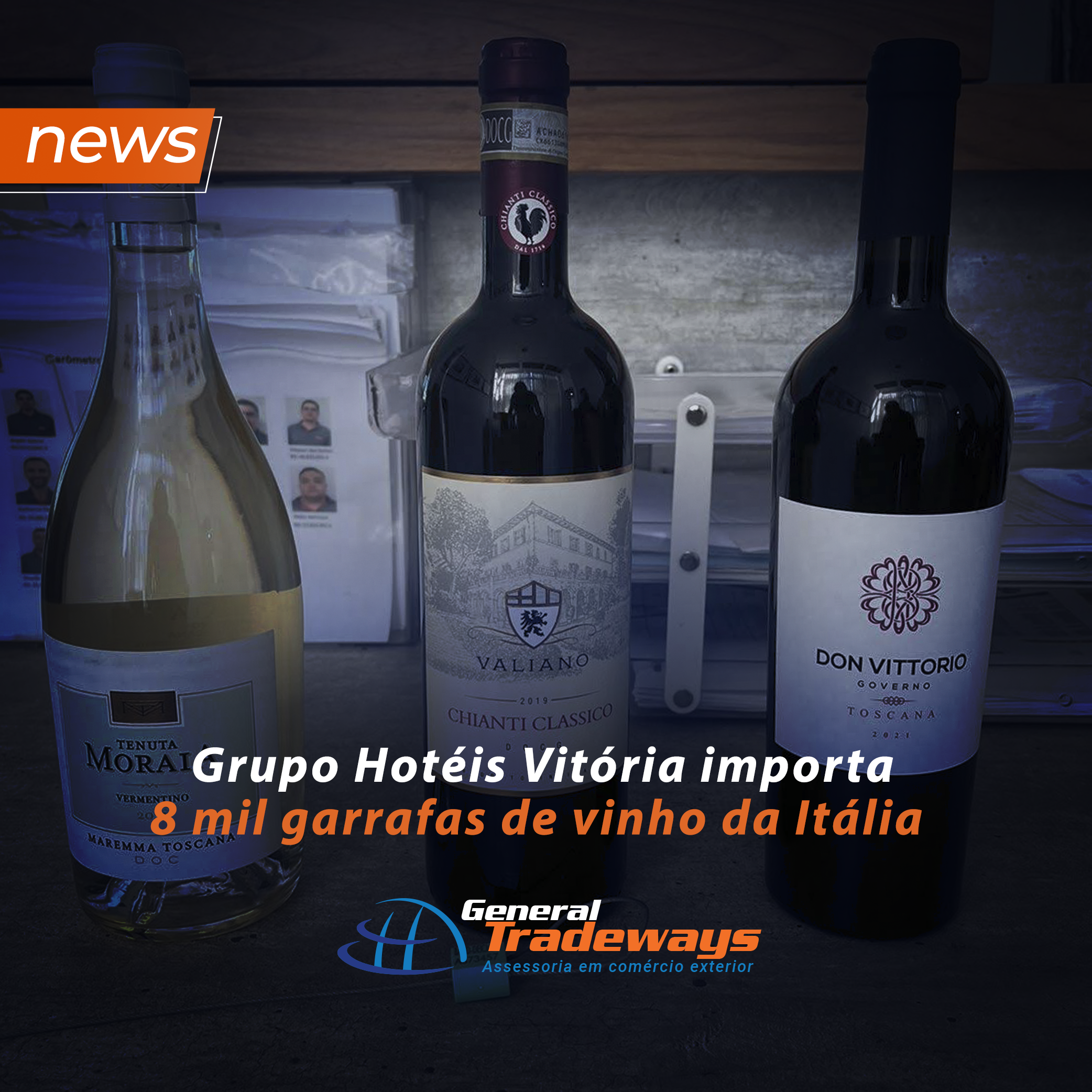 Grupo Hotéis Vitória importa 8 mil garrafas de vinho da Itália